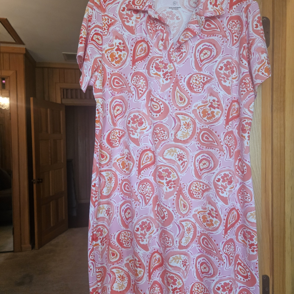 Pink Paisley IBKUL Dress XL NWOT